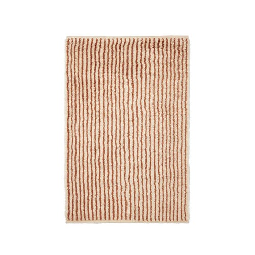 Kami Knyttet Tæppe 120x180 cm - Off-white/Rødbrun