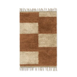 Mara Knyttet Tæppe 120x80 cm Dk Brick/Off-White