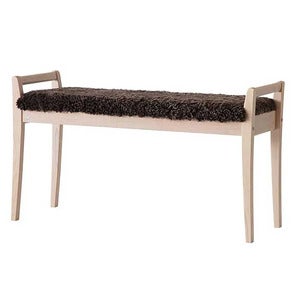 Meja Bench Hvidolieret eg/fåreskind brun