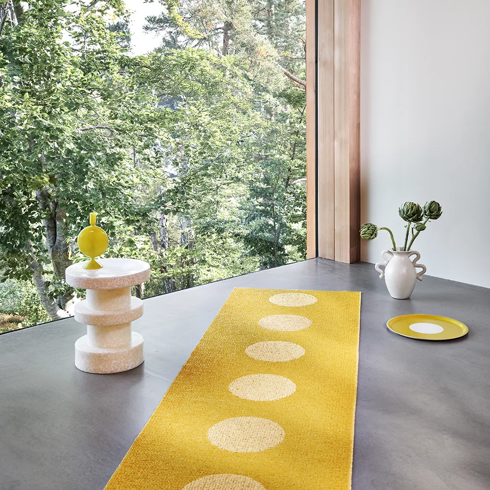 Vera Pop tæppe Mustard/Pale Yellow 70 x 360cm