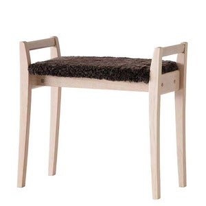Meja Stool Hvidolieret eg/fåreskind brun