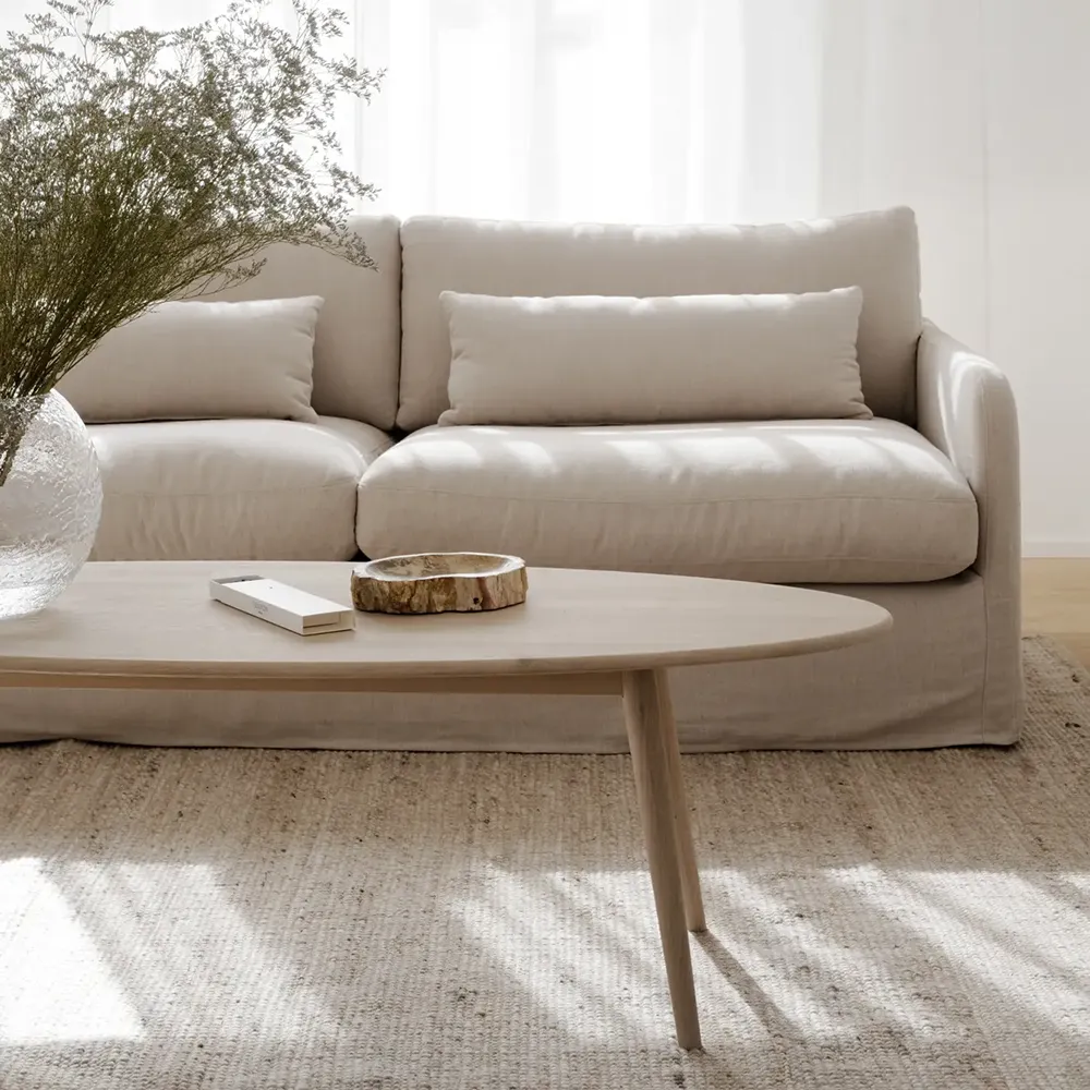 Tompkins sofabord 150x60 cm hvidpigmenteret eg