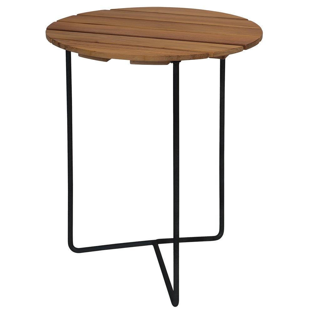 Grythyttan Stålmöbler, Bord 6B 60 Ubehandlet teak / sort stel