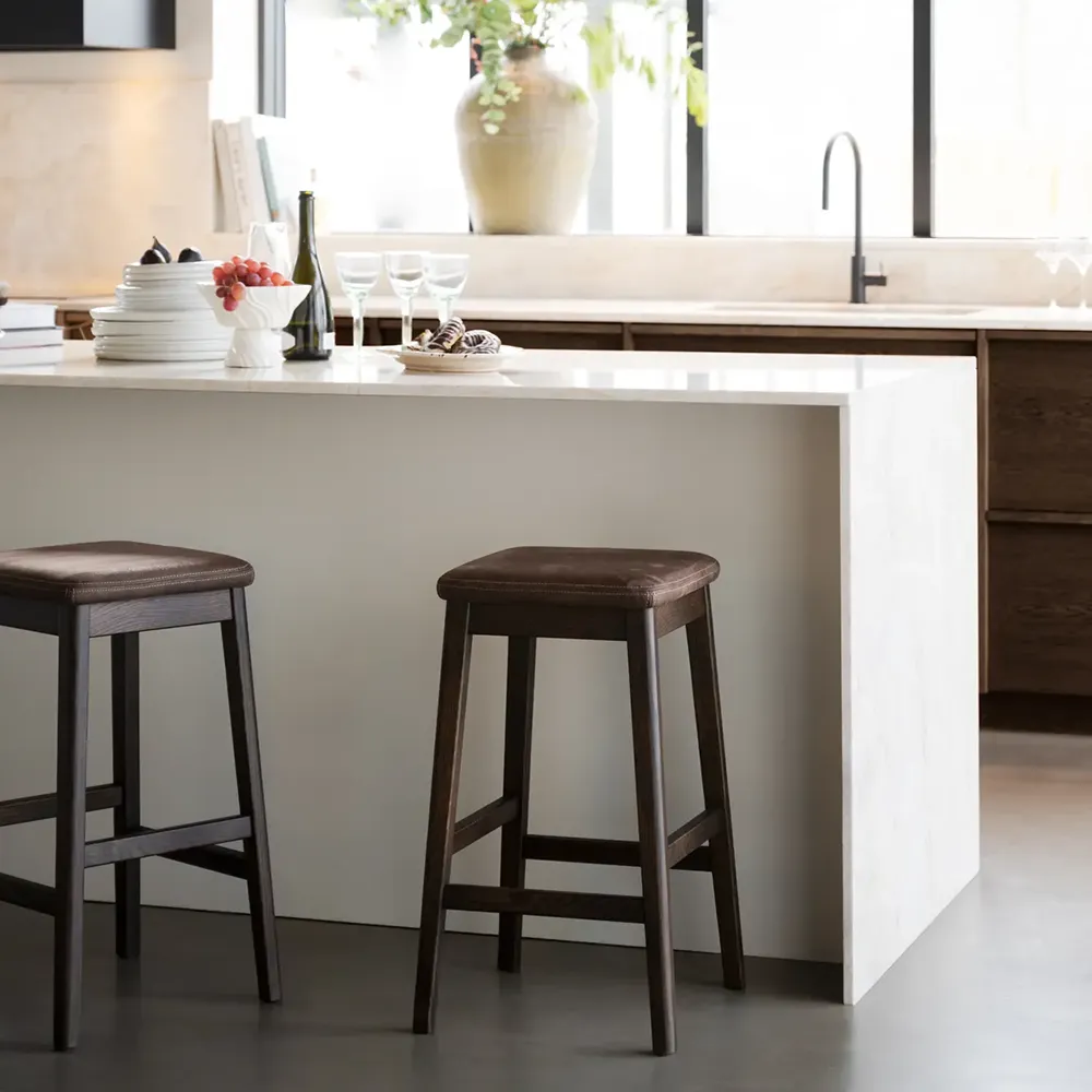 Livermore barstol brun eg/læder