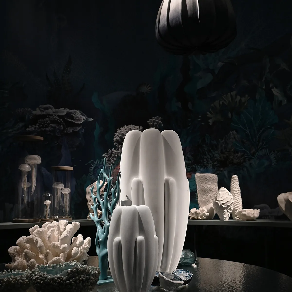 Håndlavet vase Bloom Slim Big Bone White H68 cm