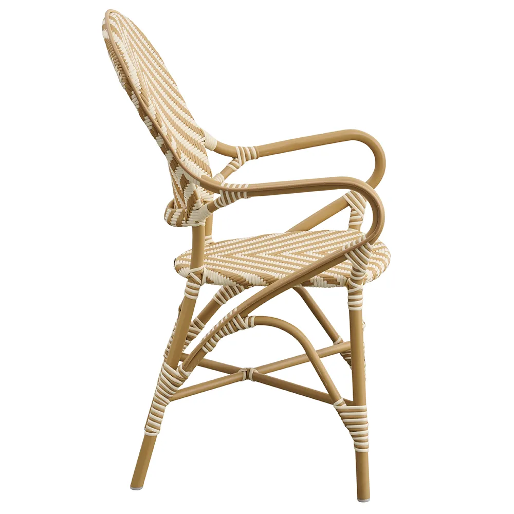 Isabell outdoor Stol med armlæn ivory/honey