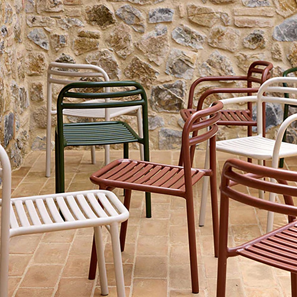 Bliss spisebord inkl. to stole-Mørkegrøn aluminium