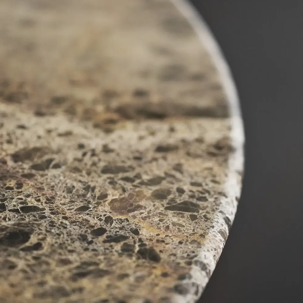 Taransay spisebord Ø125 cm brun marmor/brun eg