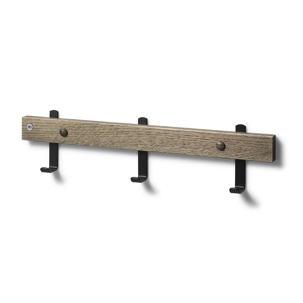 Oscarssons Möbel, Nadja Knagerække 40 cm røget eg/matsort stål