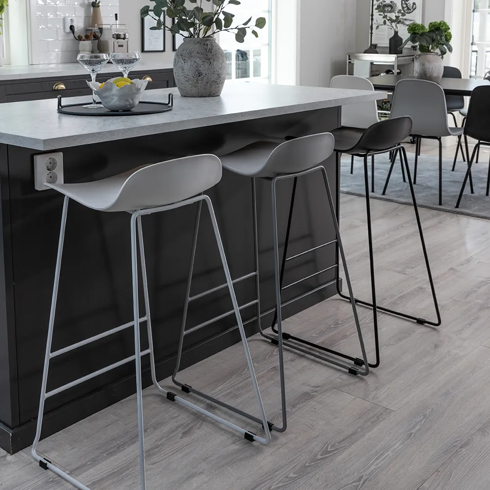 Wave barstol grå 2-pak