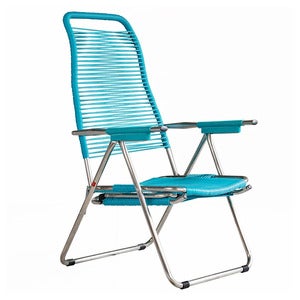 Spaghetti solstol i turquoise aluminium