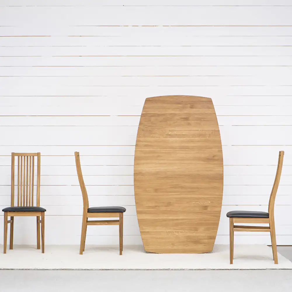 Allegro Spisestol i olieret eg med sort læder 2-pakke