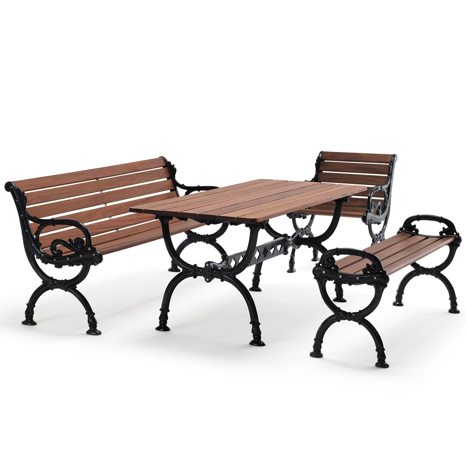 Byarum bord stativ: sort / træ: olieret mahogni