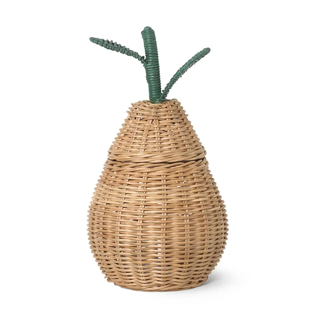Pear flettet opbevaringskurv lille