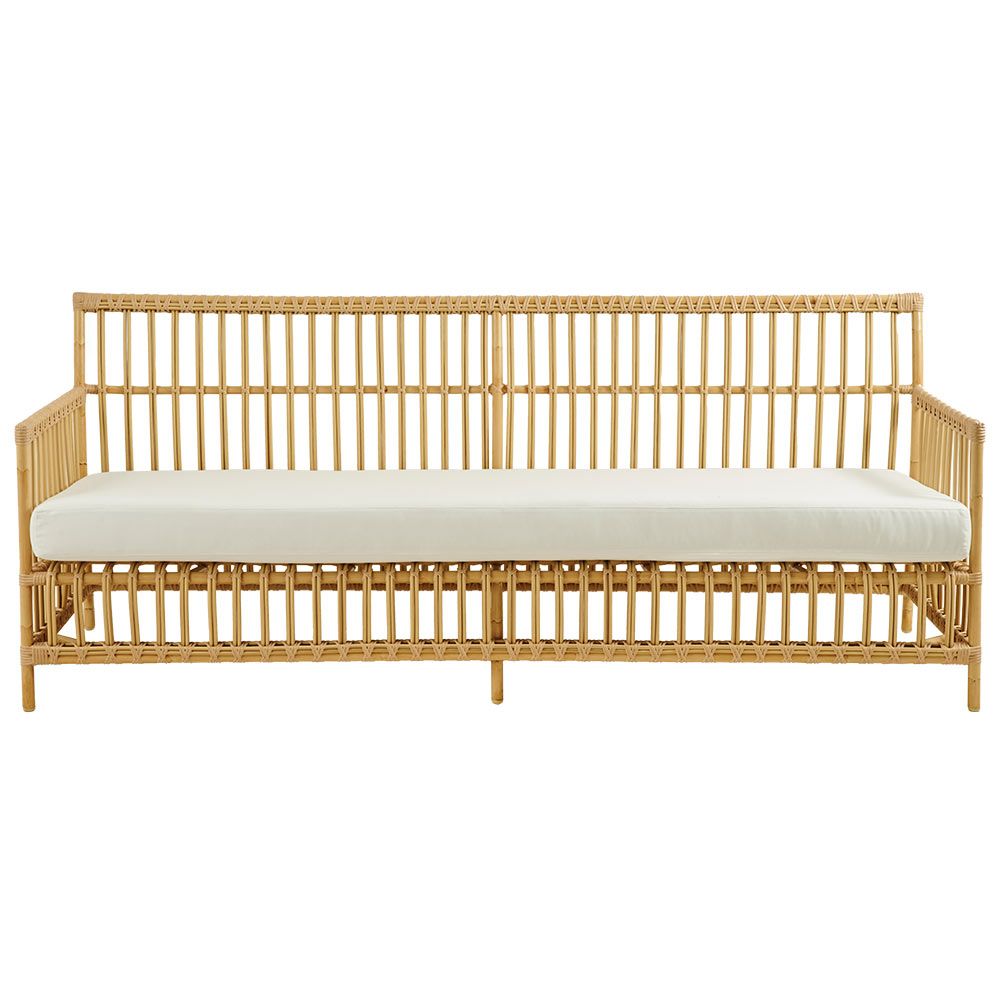 Caroline 3-personers sofa i kunstrotting i naturfarve