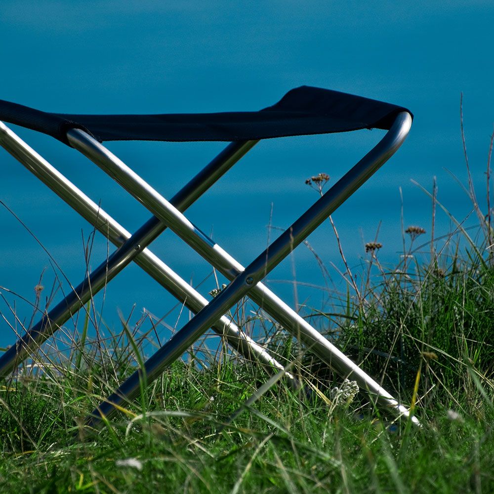 Chico fodskammel taupe aluminium/textilene 