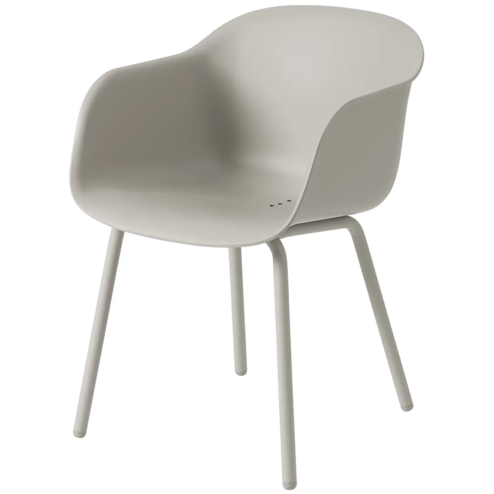 Muuto, Fiber Outdoor Stol med armlæn Grey