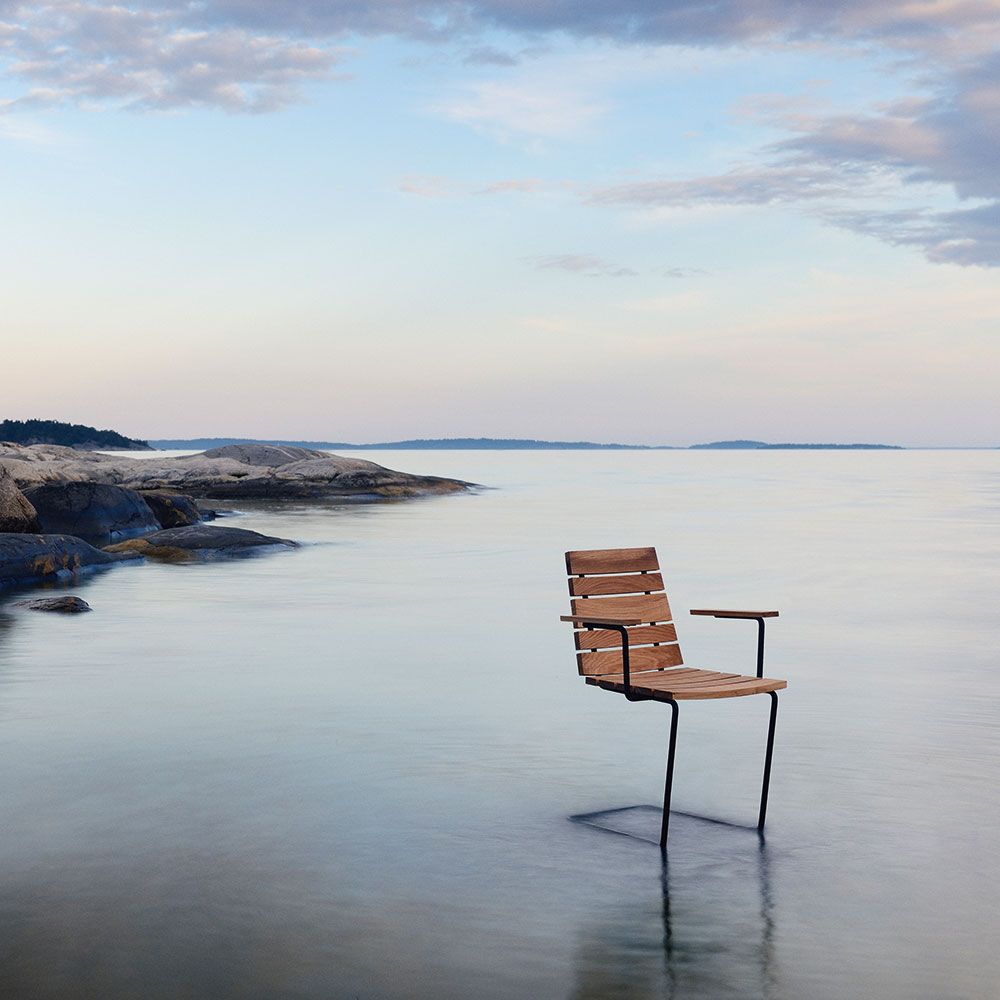 Grinda Stol/Karmstol Sort/Teak Skargaarden