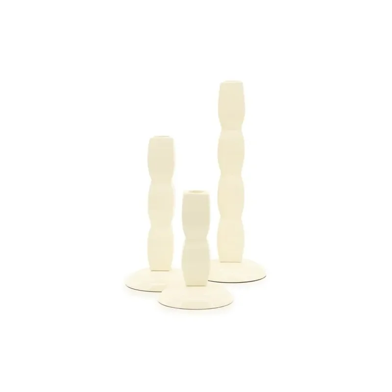 Prinz lysestage 10x10x28 cm / 10x10x21 cm / 10x10x15 cm aluminium beige