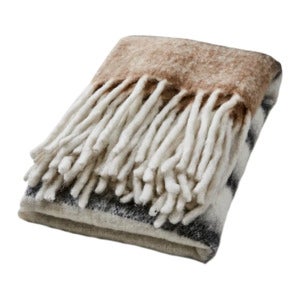 FRASSE plaid beige/sort/hvid