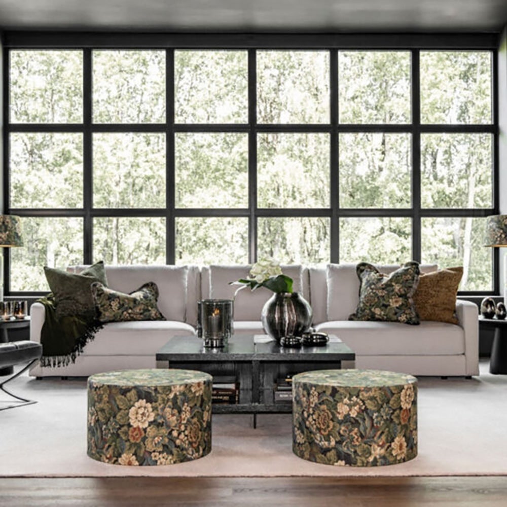 Pudebetræk i Ebonleaf Flower med frynser - 50x50 cm