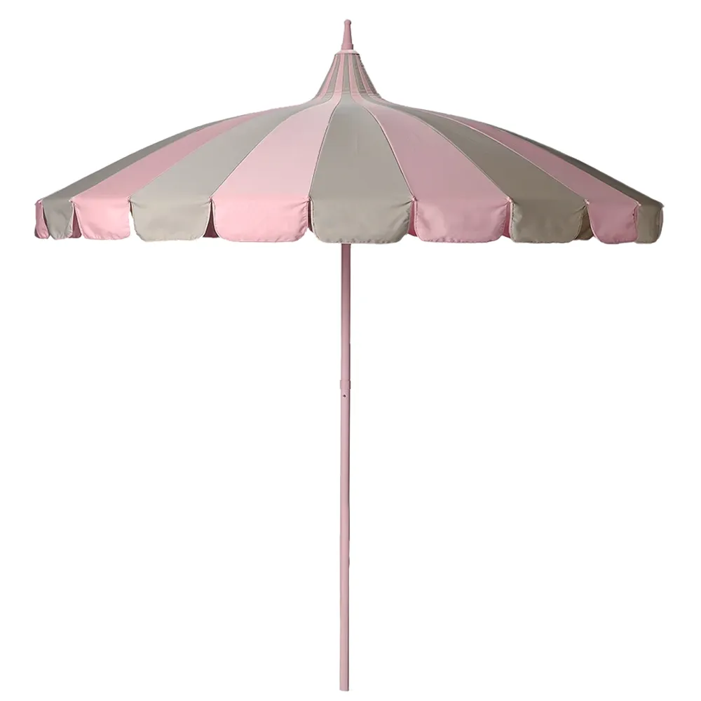 Parasol Ø240 cm Rosa/Beige randigt