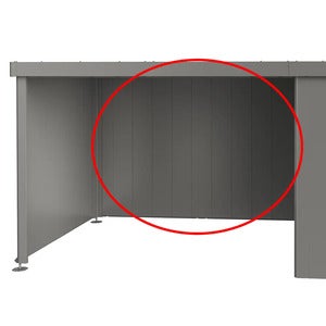 Bagvæg til sidetak Havehus Neo metallic grå