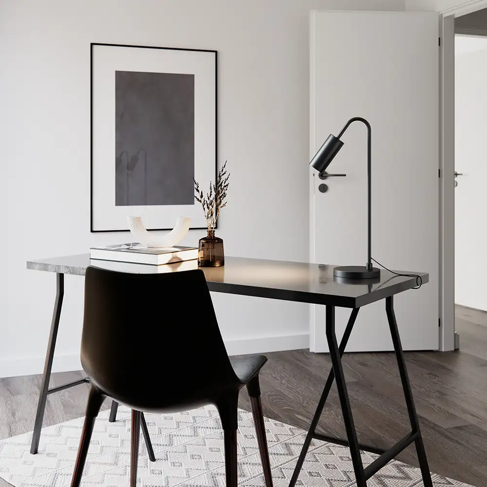 Curve Bordlampa Sort