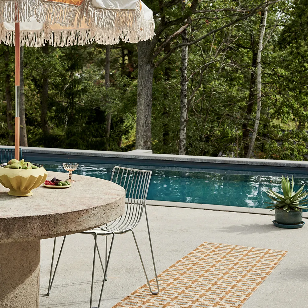 Tom tæppe Ochre/Cream/Sage 70 x 240 cm