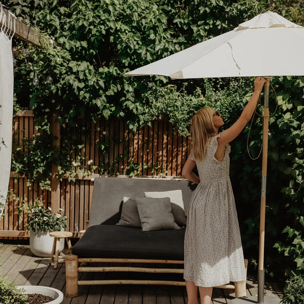 Trieste Træparasol 250 cm Natur Brafab