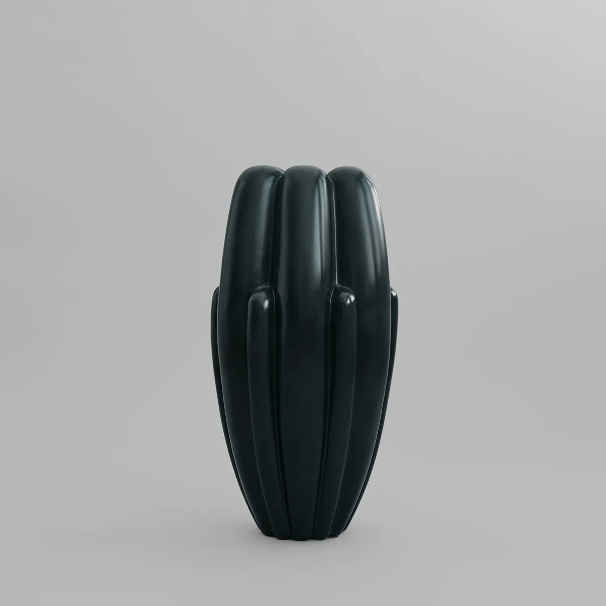 Håndlavet vase Bloom Slim Big Dark Green H68 cm