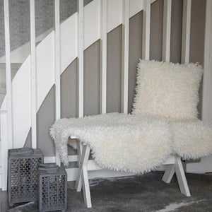 Wooly pyntepude 45x45 cm Ivory