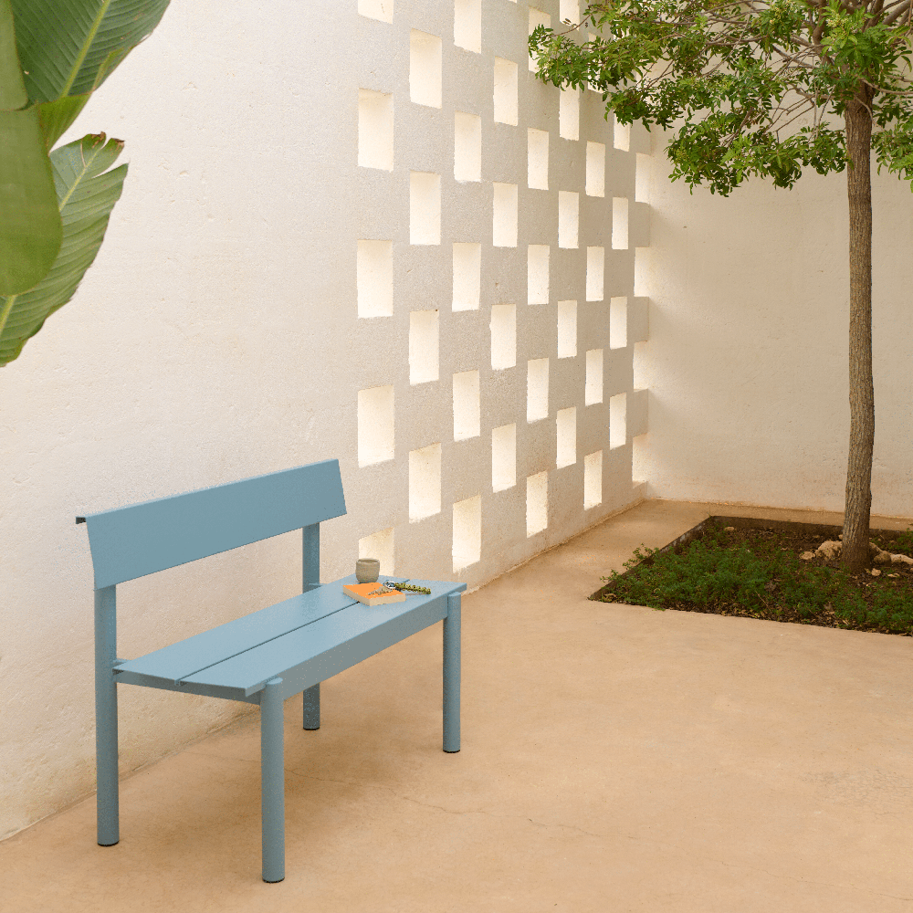 Stålbænk 110cm Linear Steel Dark Green