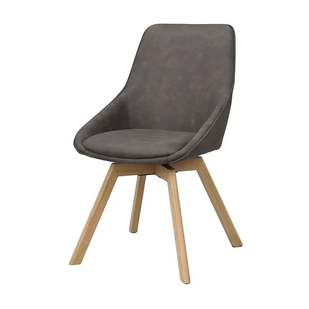 Rowico Home, Alison stol mørkegrå microfiber tyg/egeben