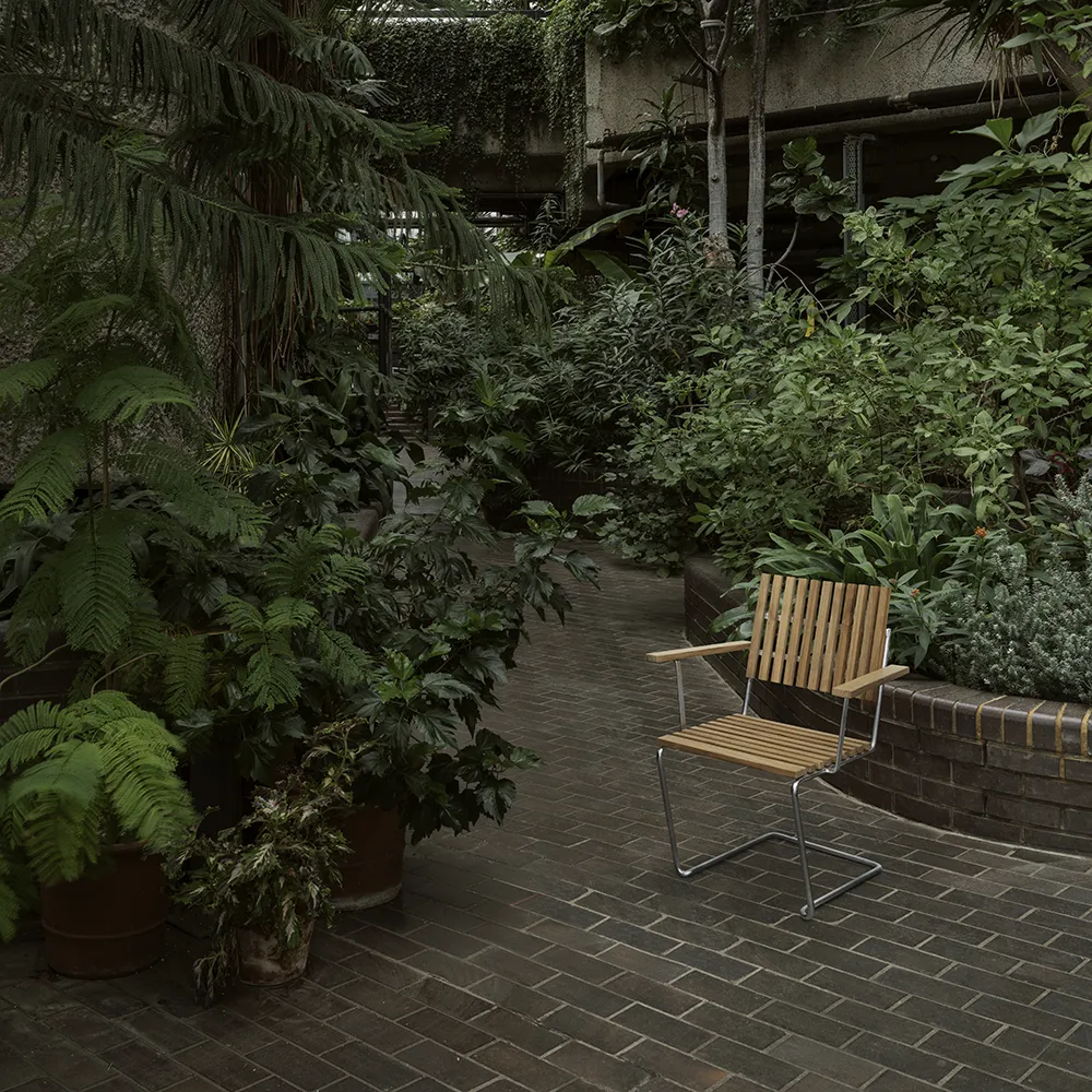 Bovik lænestol teak / galvaniseret