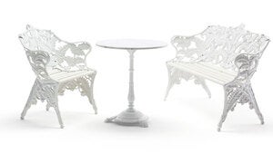 Classic sofa ender: hvid / træ: grønlakeret fyrretræ