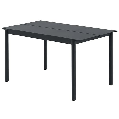 Linear Steel Spisebord 140X75 cm Anthracite Black 