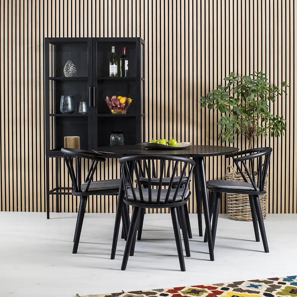 Miles Spisebord 110 cm sortbejdset ask