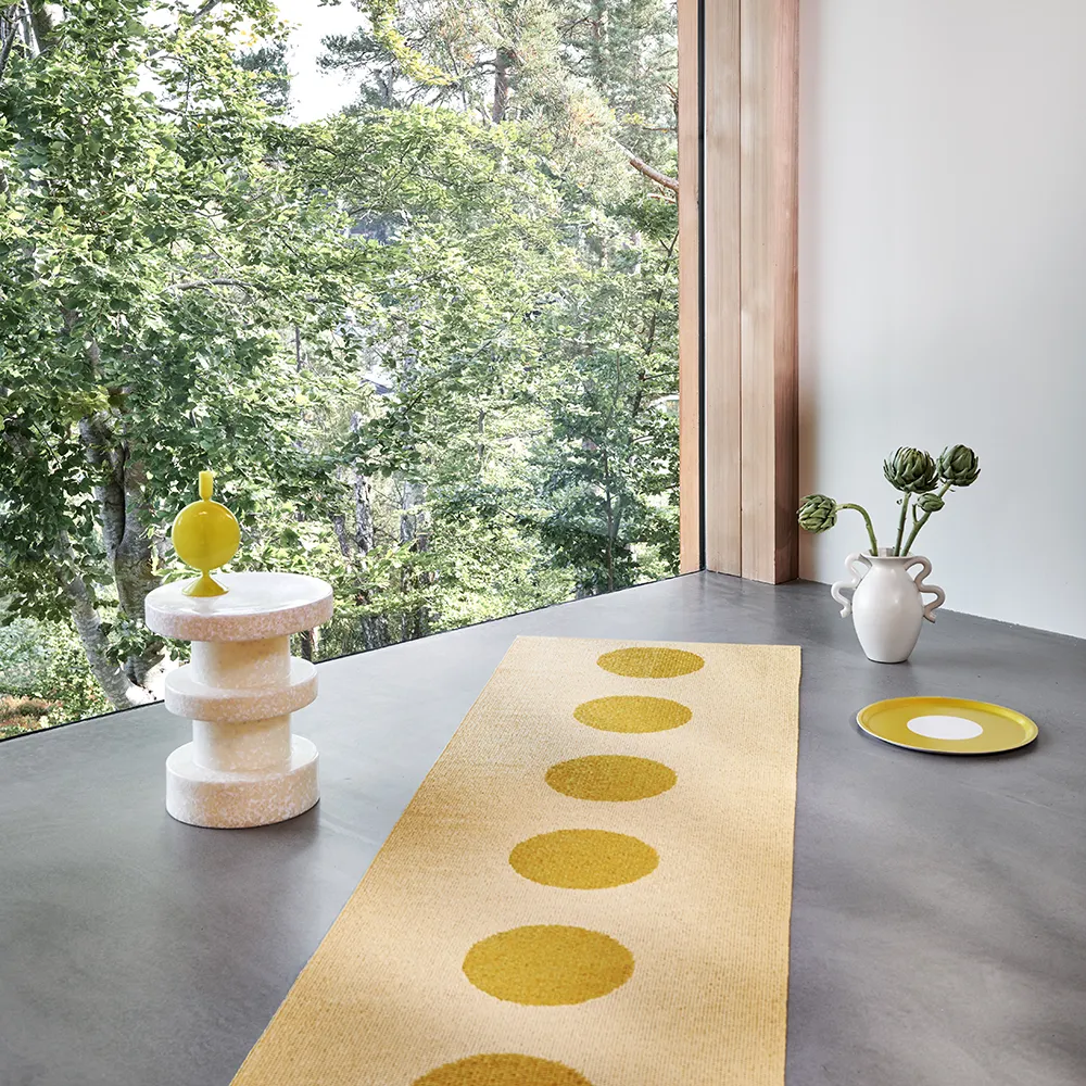 Vera Pop tæppe Mustard/Pale Yellow 70 x 360cm
