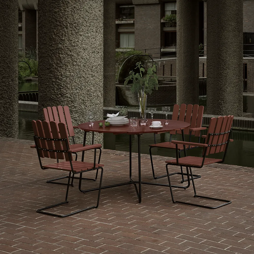 9A bord 120 cm Mørkerød / sort