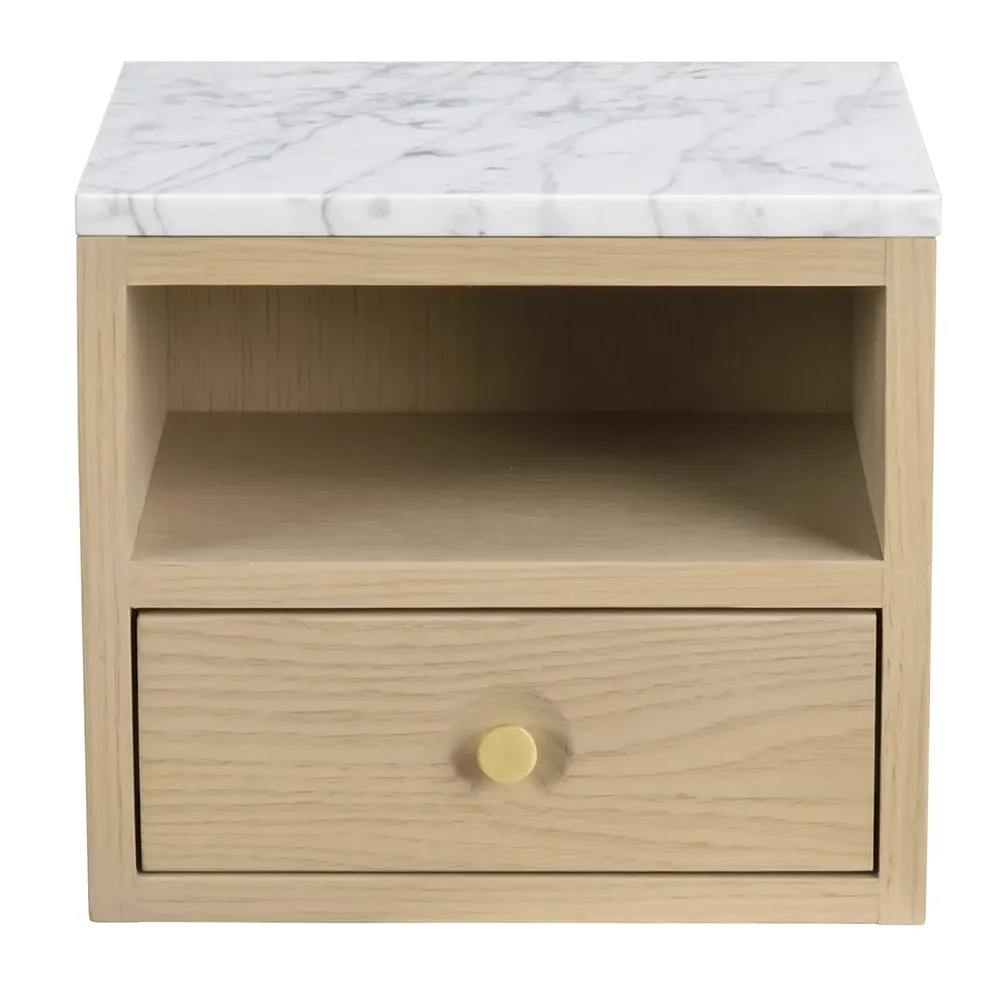Rowico Home, Whitmore sengebord hvidpigmenteret eg/hvid marmor