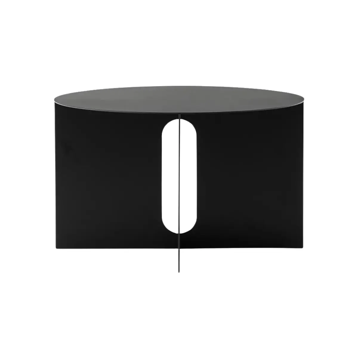 Androgyne sidebord/fod Sort stål - Ø63 cm