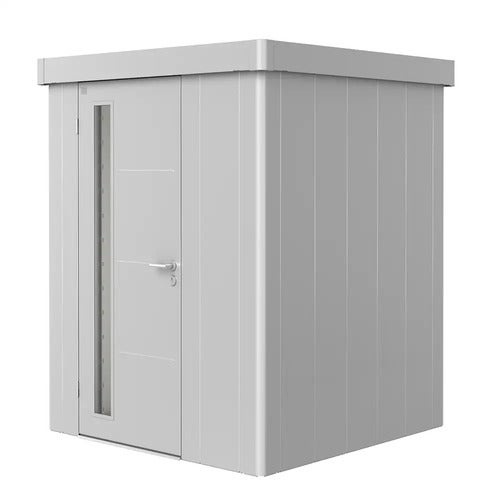 Neo 1A haveskur med standarddør, metallisk sølv