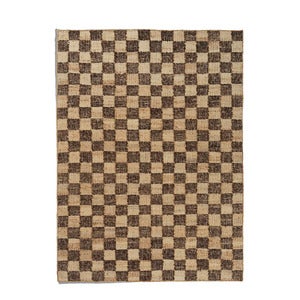 Håndvævet Uldtæppe Check 140x200 cm Coffee