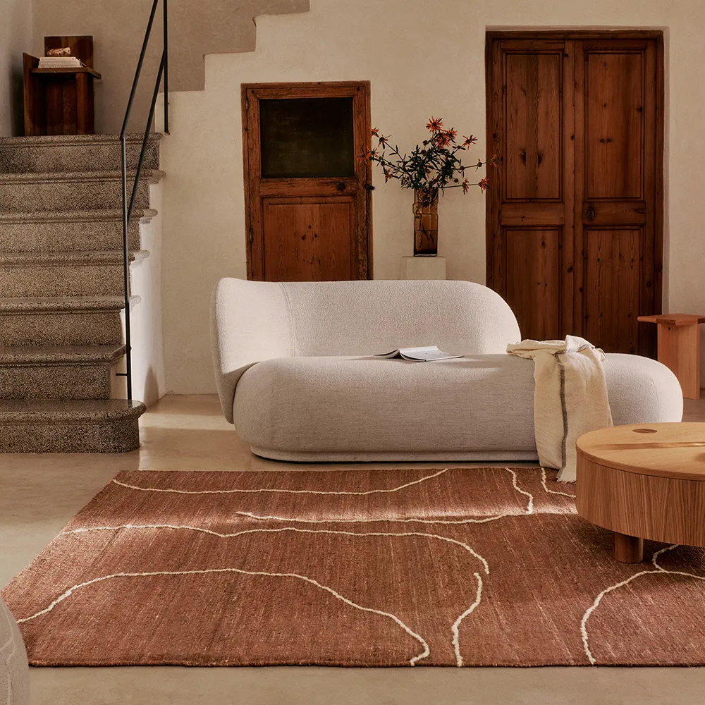 Håndvævet Tæppe i Jute Gesso Terracotta 200x300 cm