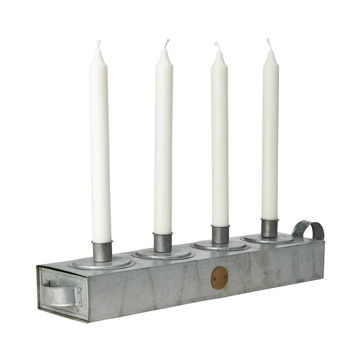Lysestage med skuffe Fenix Grey L 47 cm