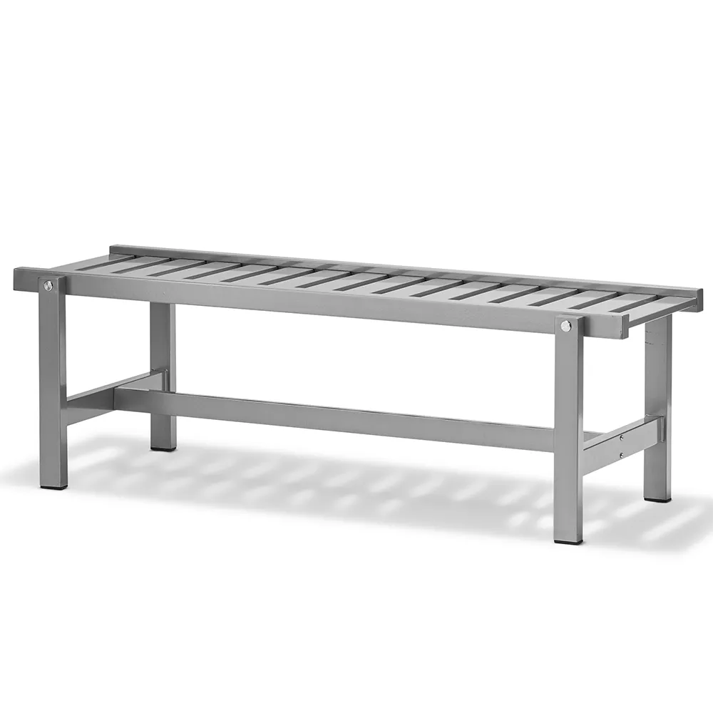 135cm Bænk aluminium grå 