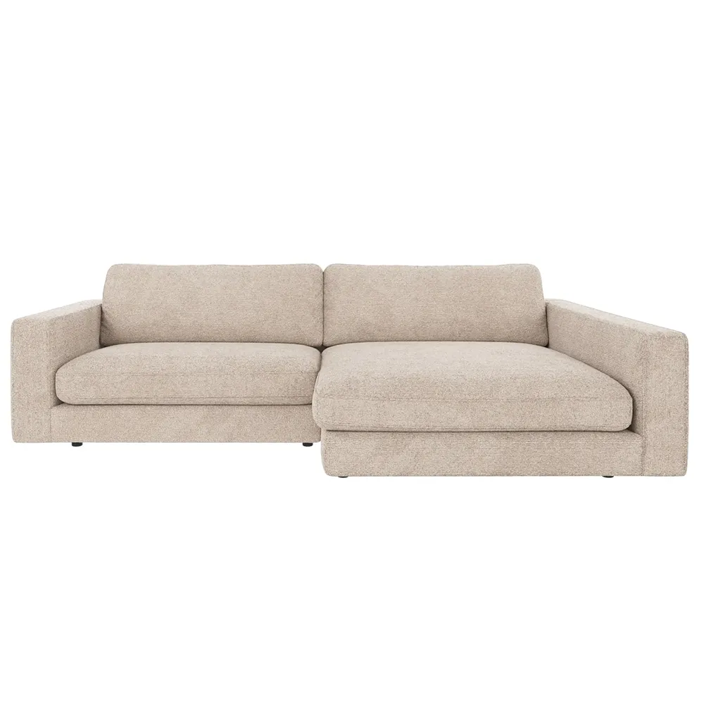 Duncan 3-person sofa med chaiselong til højre Robin lysegrå stof