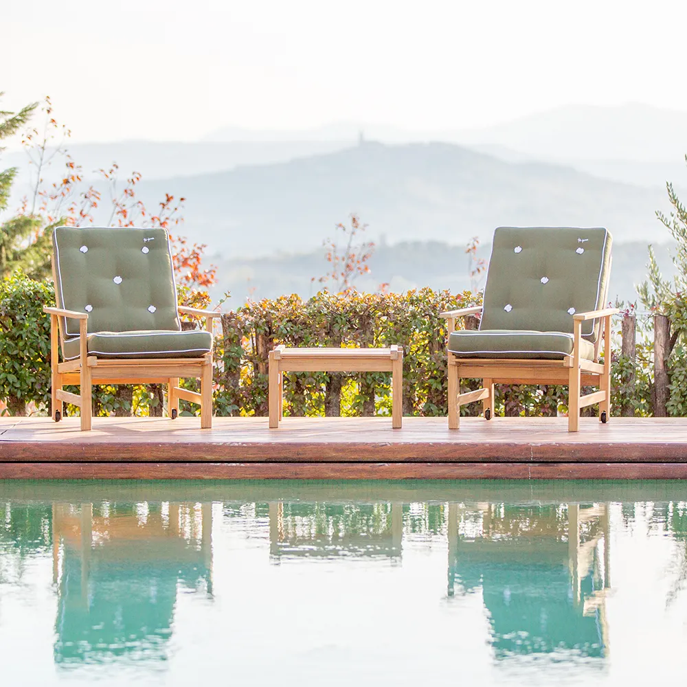 55x55cm skammel teak 