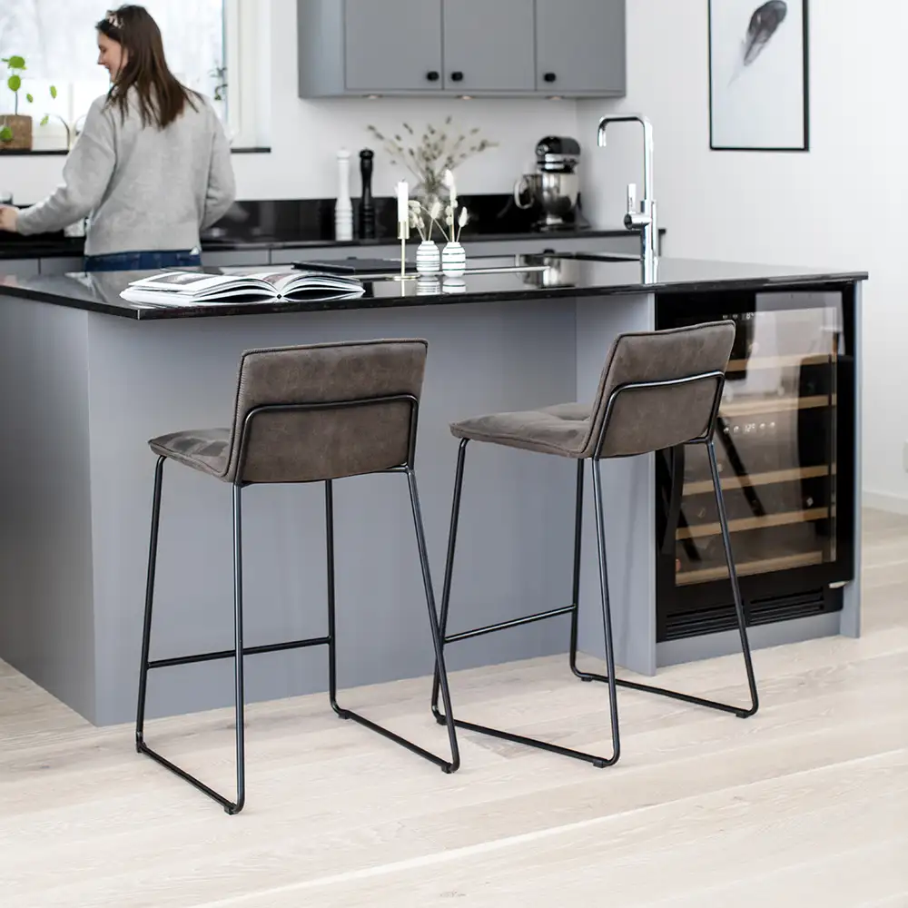 Elvis Barstol brun 2-pakke